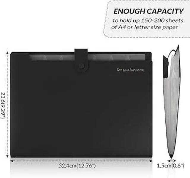 Alt view image 2 of 5 - 1. SKYDUE 8-Pocket Accordion File Folder, Portable A4 Letter Size Document Organizer for School Office Home