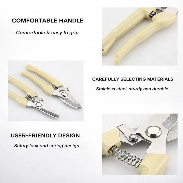 Alt view image 2 of 6 - 2 Pack Straight & Curved Pruning Shears, Ultra Sharp Stainless Steel Garden Shears for Gardening Trimming