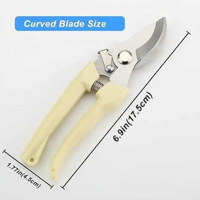 Alt view image 3 of 6 - 2 Pack Straight & Curved Pruning Shears, Ultra Sharp Stainless Steel Garden Shears for Gardening Trimming