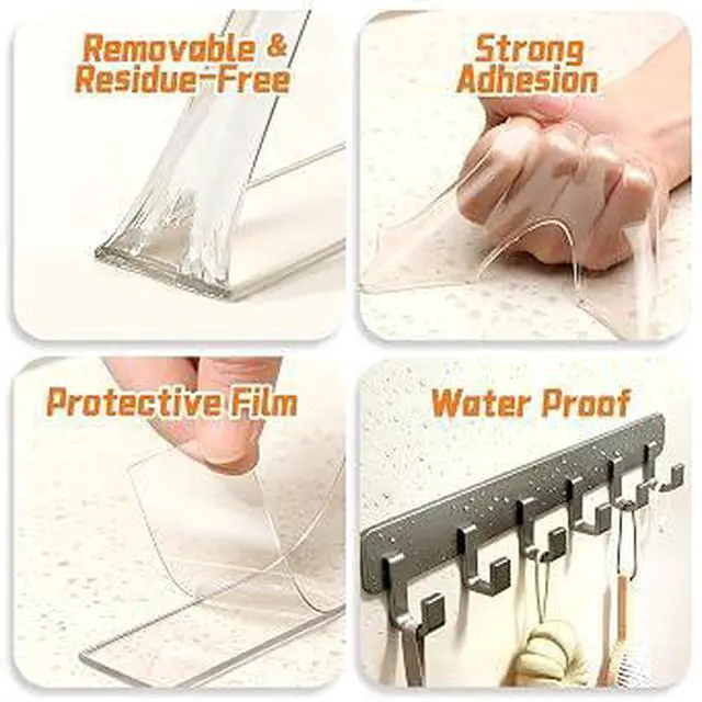 Alt view image 3 of 5 - Heavy Duty Removable Double Sided Tape, Washable Reusable No Residue Mounting Tape for Home Decor