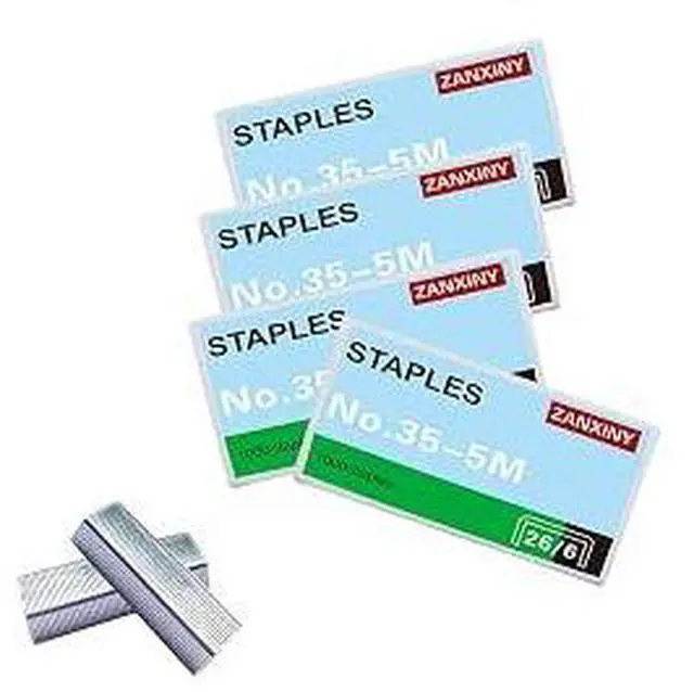 Main image of 4000 Pcs 26/6 Standard Staples, 1/4 Inch Galvanized JamFree Desktop Office Staples