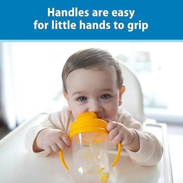 Alt view image 5 of 5 - Dr. Brown's Milestones Weighted Straw Cup, 6M+ Spill-Proof Baby Transition Sippy Cup, Yellow