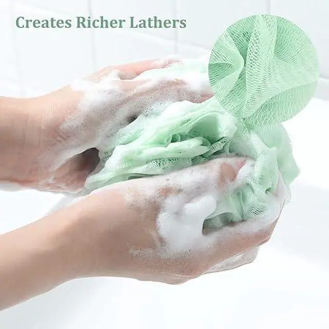 Alt view image 5 of 5 - 4 Pack Soft Loofah Bath Sponges, Durable Exfoliating Shower Body Scrubbers