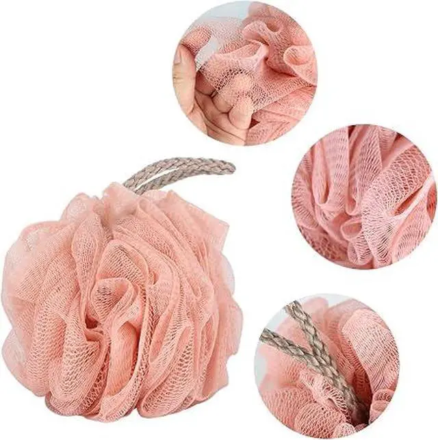 Alt view image 2 of 5 - 4 Pack Soft Loofah Bath Sponges, Durable Exfoliating Shower Body Scrubbers