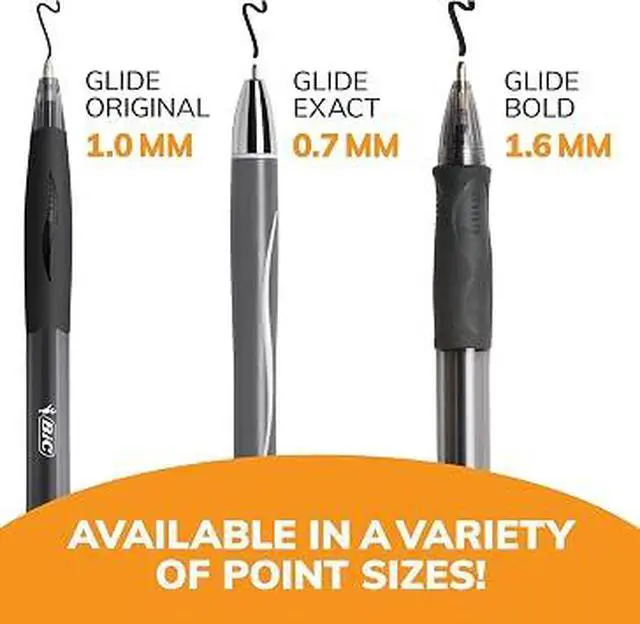 Alt view image 5 of 5 - BIC Glide 1.0mm Medium Point Retractable Pens, 4 Pack Ultra Smooth Black Ink Ballpoint Pens