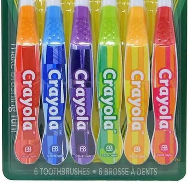 Alt view image 3 of 5 - Brush Buddies Crayola Kids Toothbrush Set, 6 Pack Soft Bristle Toddler Toothbrush Age 2+