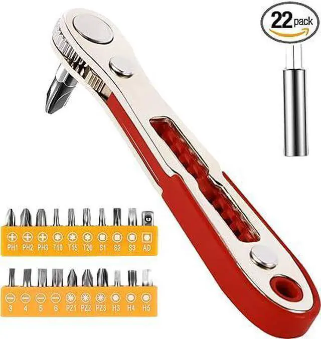 Main image of 22-in-1 Reversible Magnetic Ratchet Screwdriver Set, Compact Tight Space Repair Tool Kit