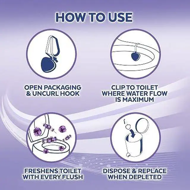Alt view image 3 of 5 - Lysol Lavender Automatic Toilet Bowl Cleaner, 2 Count, 8 Weeks Fresh Protection