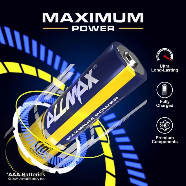 Alt view image 6 of 6 - Allmax AAA 1.5V Maximum Power Alkaline Batteries (12 Count)