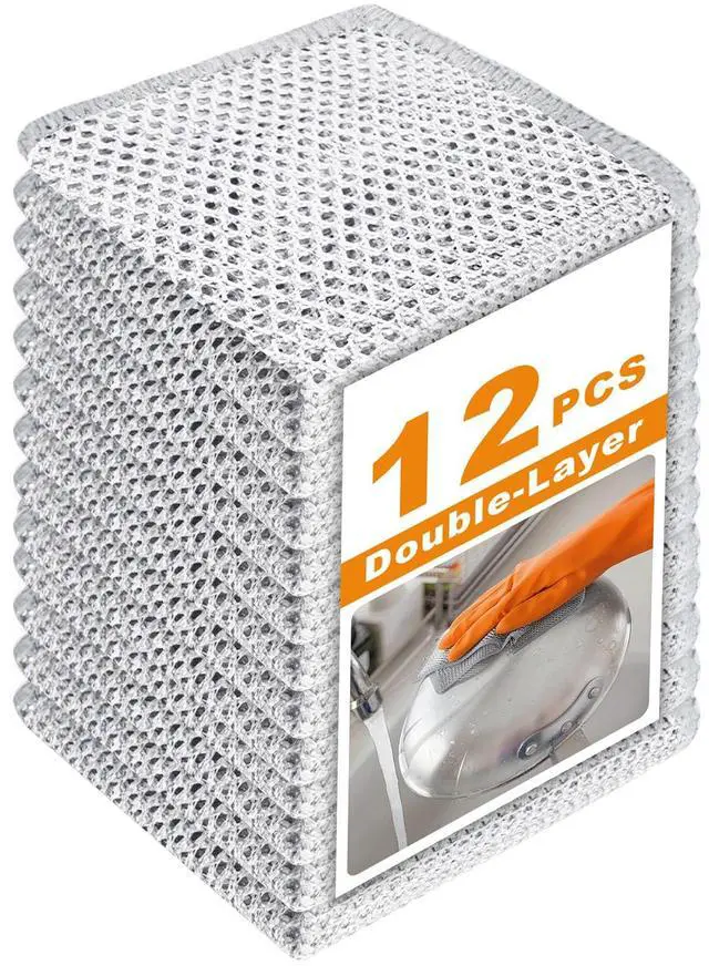 Main image of 12 Pcs 3-Layer Metal Dish Cloth, 7.87" x 7.87"