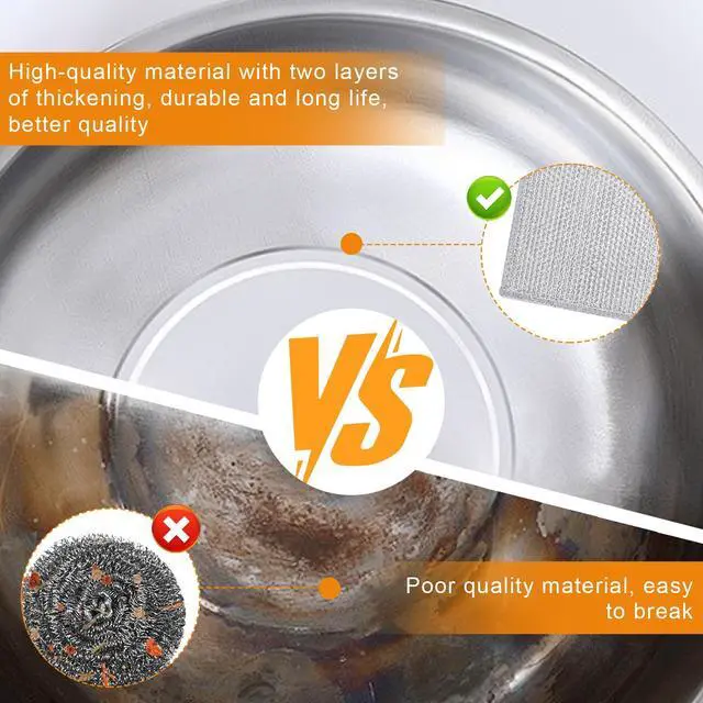 Alt view image 5 of 6 - 12 Pcs 3-Layer Metal Dish Cloth, 7.87" x 7.87"
