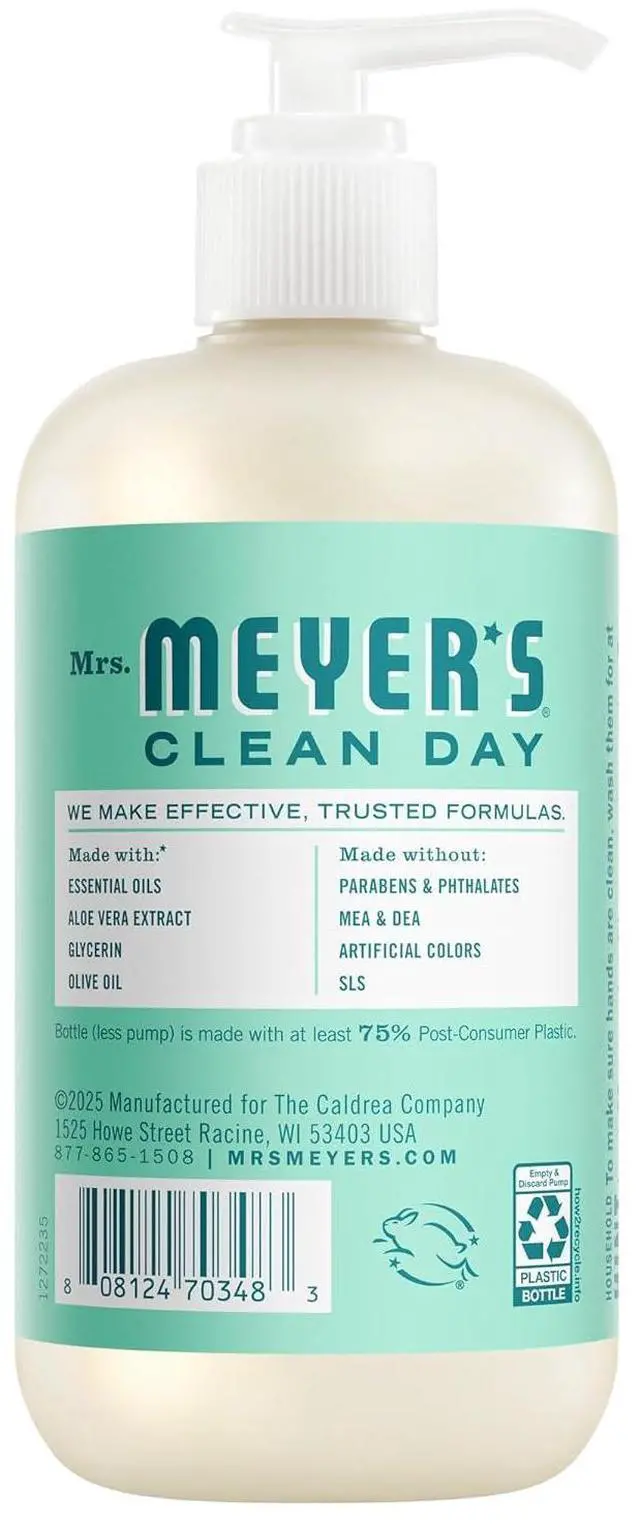 Alt view image 3 of 6 - Mrs. Meyer's Clean Day Hand Soap, 12.5 fl oz, Mint Scent