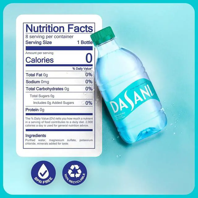 Alt view image 3 of 7 - DASANI Purified Water with Minerals, 12 fl oz, 8-Pack