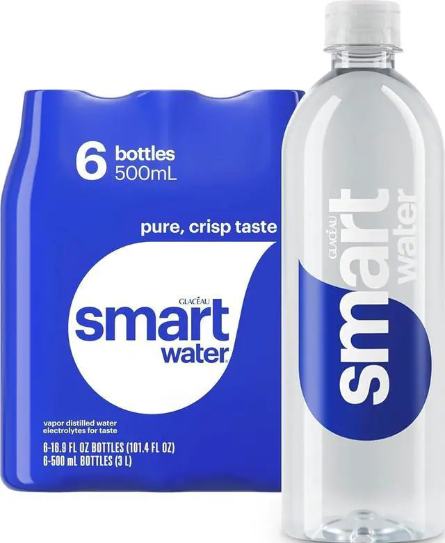 Main image of Smartwater Vapor Distilled Water Bottles, 16.9 fl oz, 6 Pack