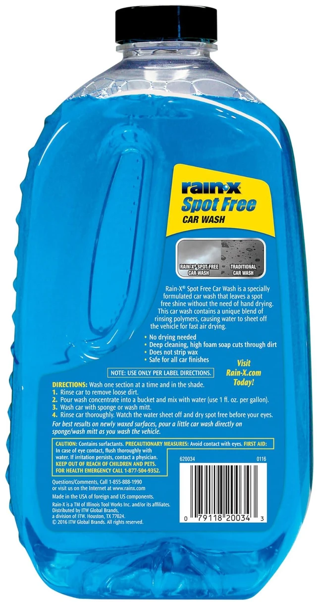 Alt view image 6 of 6 - Rain-X 620073 Car Wash Soap, Deep Cleaning High Foam, Spot Free Shine, No Towel or Hand Drying, 48 fl oz