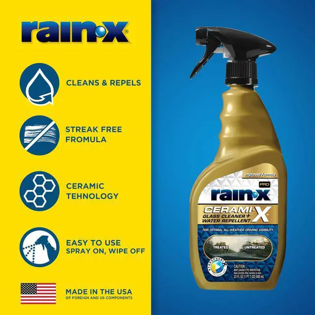 Alt view image 5 of 6 - Rain-X 630177SRP Cerami-X Glass Cleaner + Water Repellent, 23oz