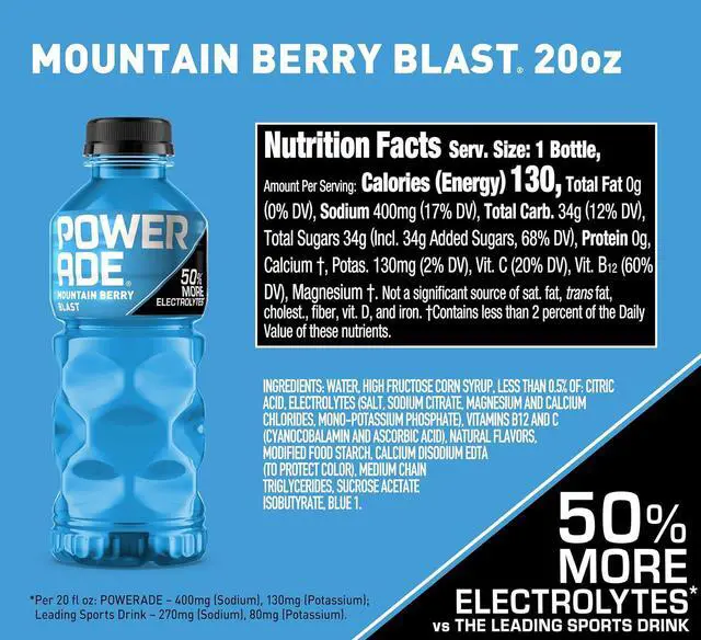 Alt view image 2 of 6 - POWERADE Mountain Berry Blast 20floz 8Pack