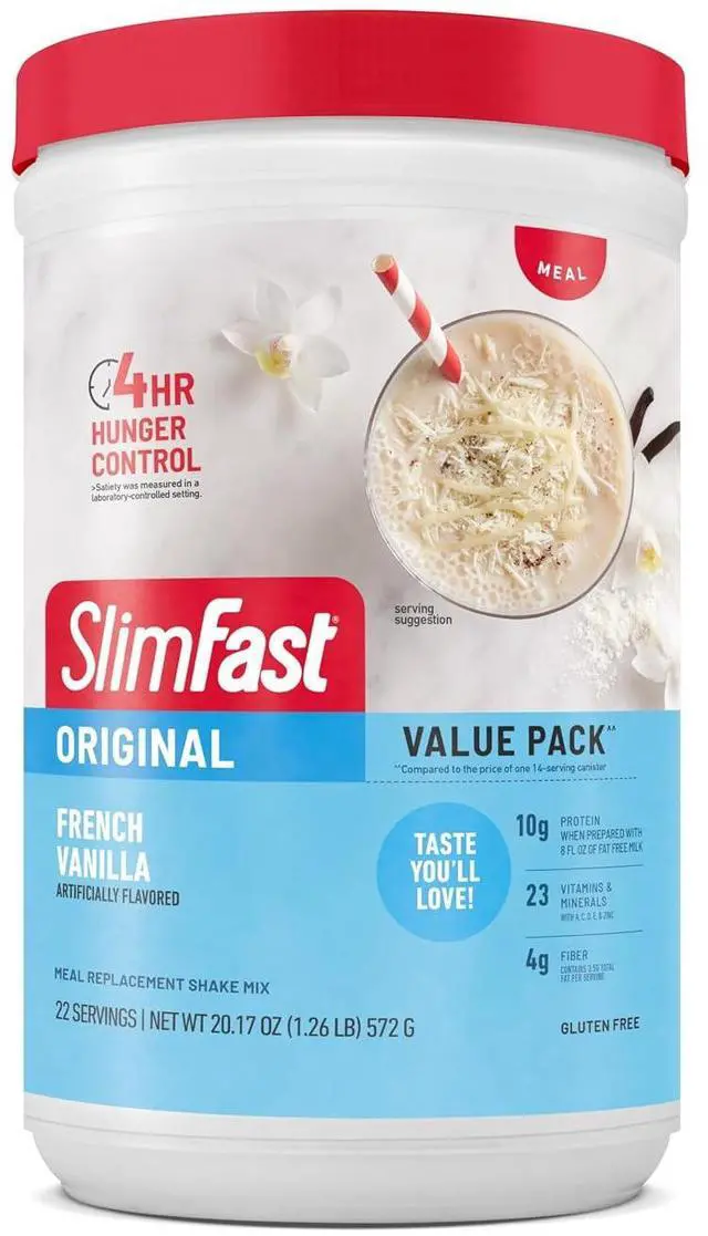 Main image of SlimFast Meal Replacement Powder, Original French Vanilla, 10g Protein, 22 Servings