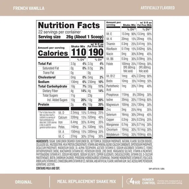 Alt view image 3 of 7 - SlimFast Meal Replacement Powder, Original French Vanilla, 10g Protein, 22 Servings