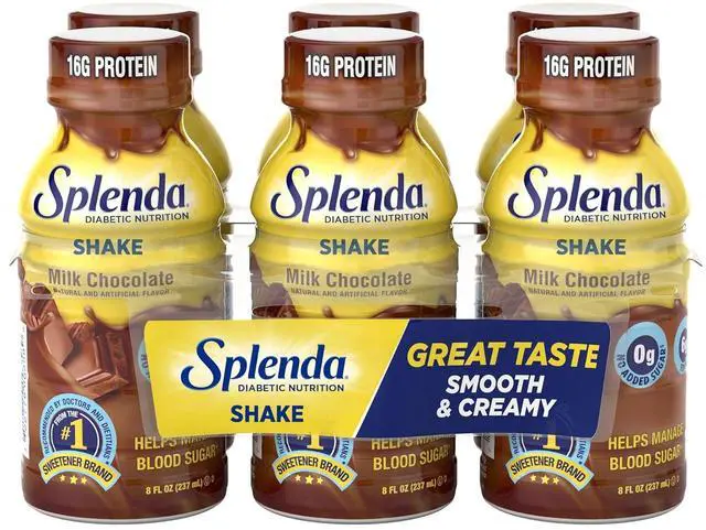 Main image of SPLENDA Diabetes Care Shakes Meal Replacement Shake, Milk Chocolate, 8fl oz, 6 Pack