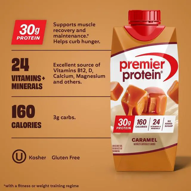 Alt view image 6 of 6 - Premier Protein 30g High Protein Shake, Caramel, 4 Pack