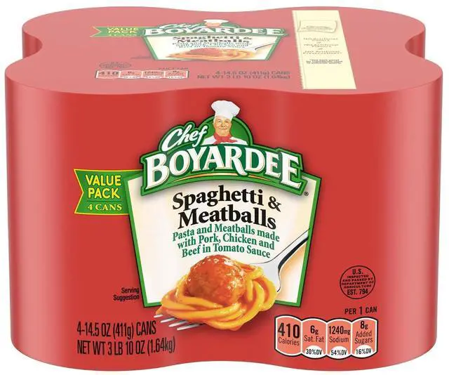 Main image of Chef Boyardee Spaghetti and Meatballs 14.5Oz Cans Pack of 4