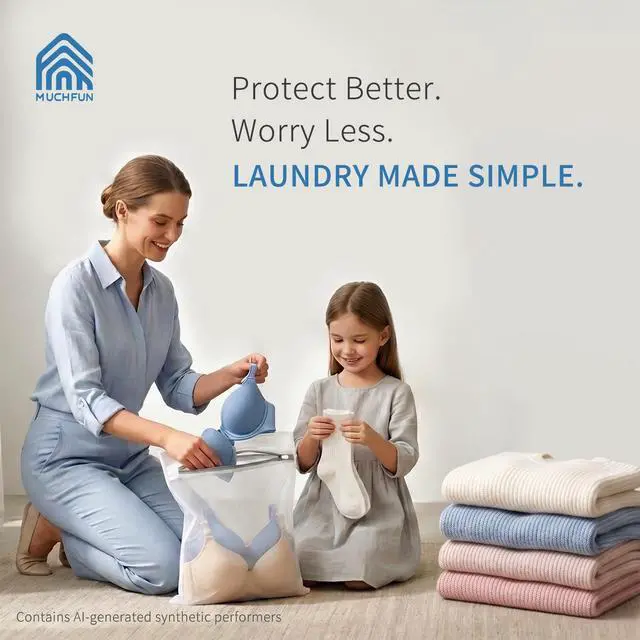 Alt view image 3 of 7 - Muchfun 4Pcs Fine Mesh Laundry Bags for Delicates, 16 x 20 Inches