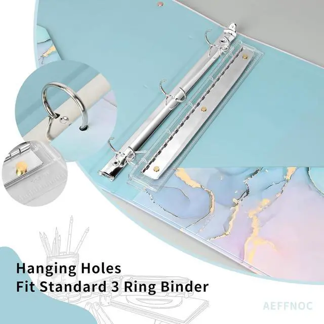 Alt view image 2 of 7 - AEFFNOC 3 Hole Punch, Portable, 10-Inch Ruler, 5-Sheet Capacity, for Binder, White
