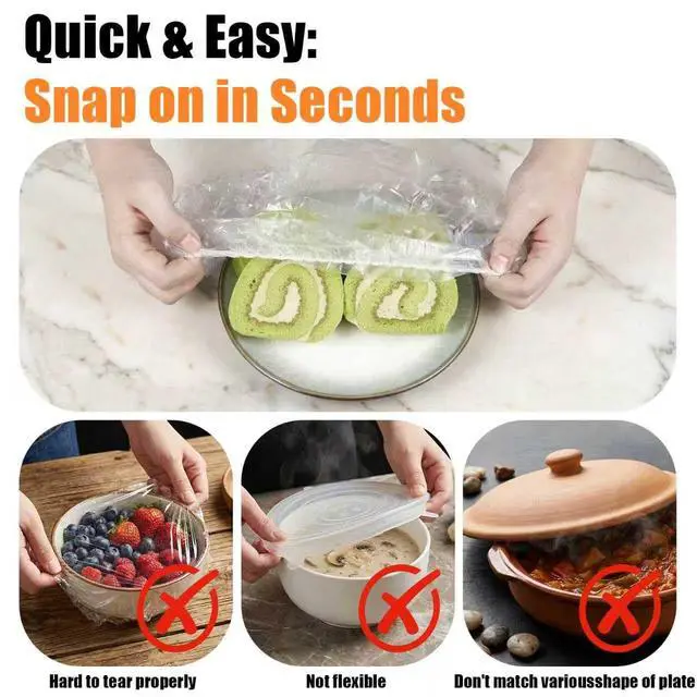 Alt view image 6 of 6 - Plastic Bowl Covers for Sourdough Bread Proofing, Food Covers, Shower Caps