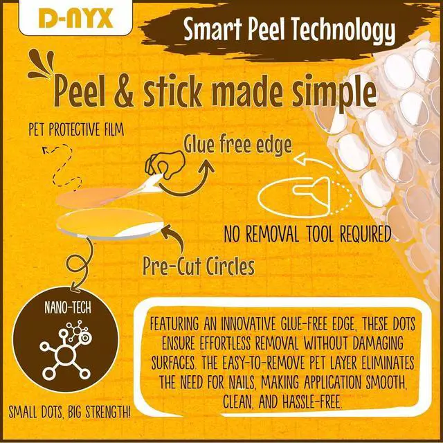 Alt view image 3 of 7 - D-NYX Double Sided Tape Adhesive Dots, 350 Pack, Removable No Trace Clear Sticky Tac Blue, for Balloon Tassels Picture Hanging Strips