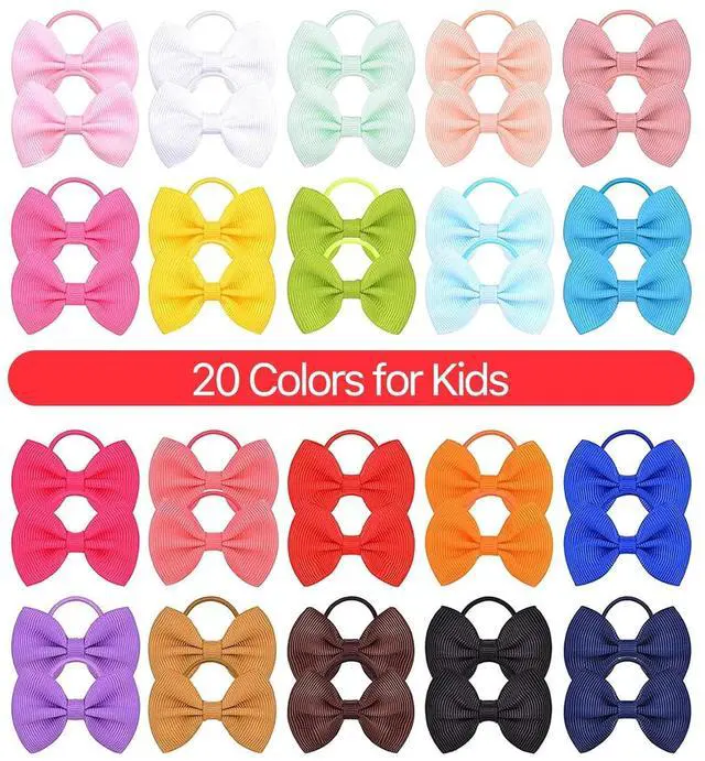 Alt view image 5 of 6 - Choicbaby 40PCS 2" Tiny Elastic Ponytail Rubber Hair Ties for Baby Girls, Toddlers, Newborns, Infants - Boutique Hair Bands