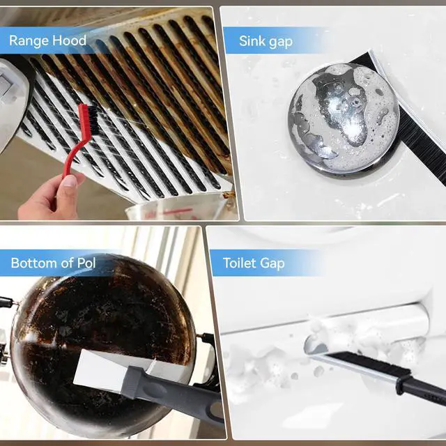 Alt view image 2 of 6 - 13 Pcs Hard Bristle Crevice Cleaning Brushes for Kitchen, Bathroom, Corner, Sink, Cup, Bottle, Household Use