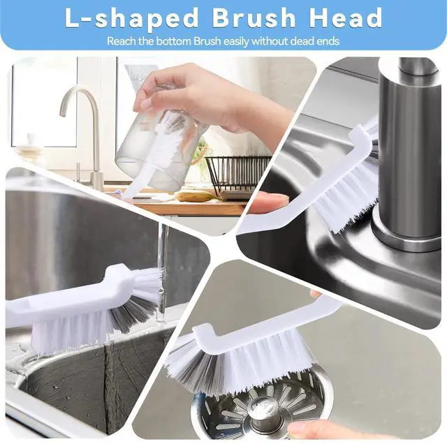 Alt view image 4 of 6 - 13 Pcs Hard Bristle Crevice Cleaning Brushes for Kitchen, Bathroom, Corner, Sink, Cup, Bottle, Household Use