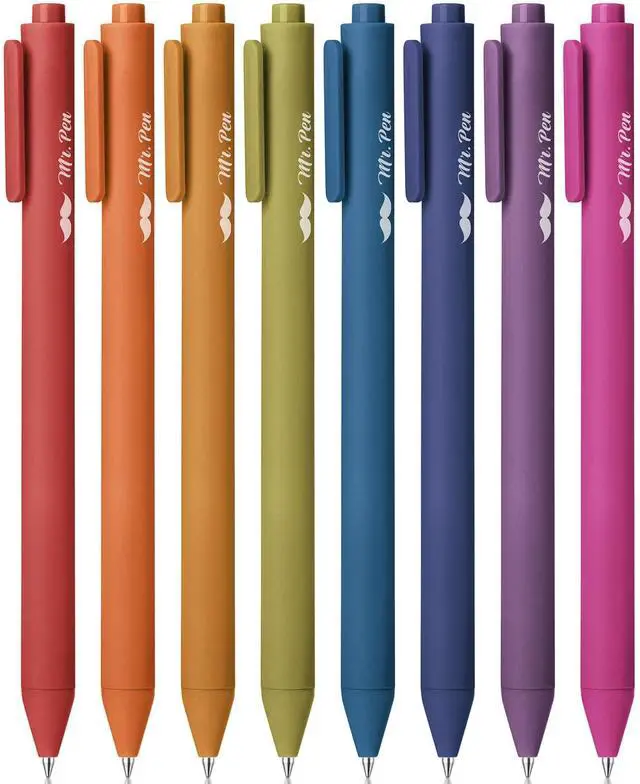 Main image of Mr. Pen Retractable Gel Pens 8 Pack, Unique Vintage Color Ink