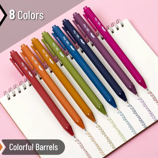 Alt view image 3 of 7 - Mr. Pen Retractable Gel Pens 8 Pack, Unique Vintage Color Ink