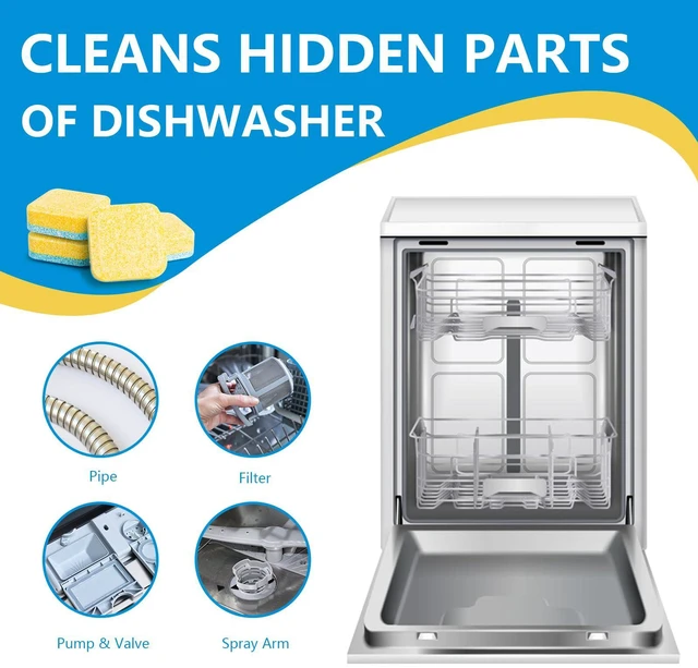Alt view image 3 of 6 - Dishwasher Cleaner & Deep Deodorizer Tablets, 24 Tabs, Lemon Scent