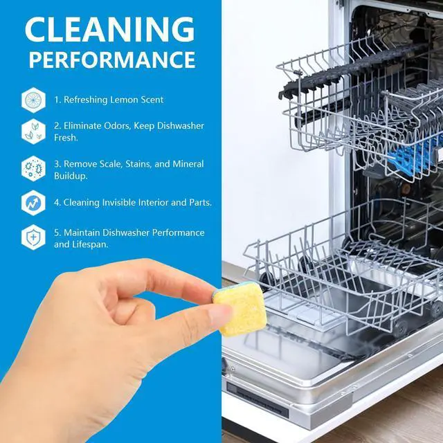 Alt view image 5 of 6 - Dishwasher Cleaner & Deep Deodorizer Tablets, 24 Tabs, Lemon Scent