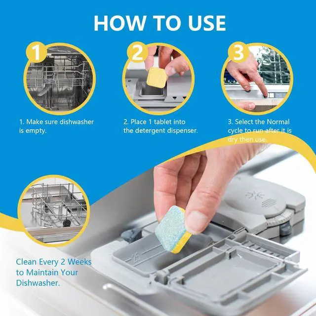 Alt view image 2 of 6 - Dishwasher Cleaner & Deep Deodorizer Tablets, 24 Tabs, Lemon Scent