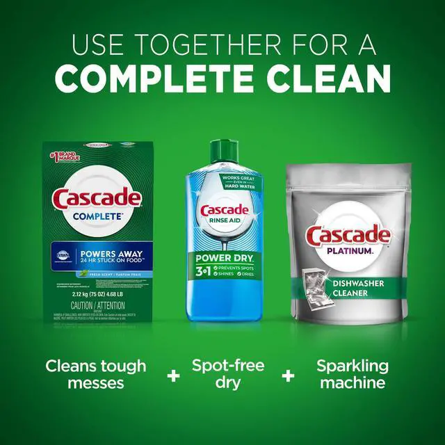 Alt view image 4 of 7 - Cascade Complete Powder Dishwasher Detergent, 75 oz, Fresh Scent, White