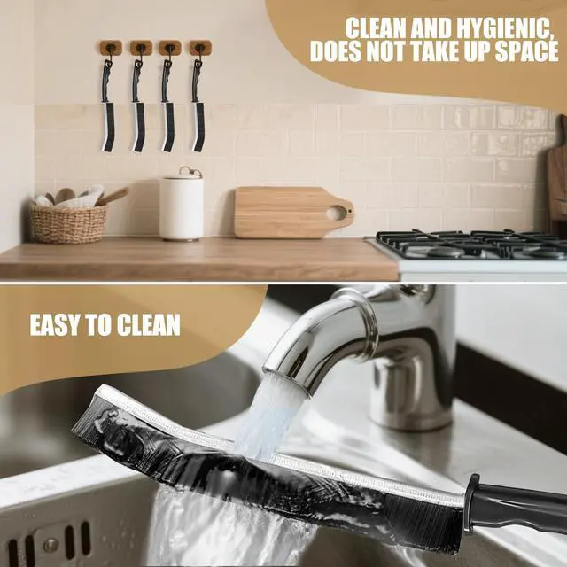 Alt view image 5 of 5 - 8Pcs Crevice Cleaning Brushes, Hard Bristle Grout Cleaner Brush, Gap Cleaning Tool for Kitchen, Bathroom and Hard-to-Reach Areas