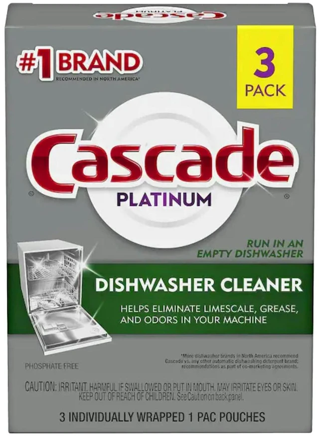 Main image of Cascade Platinum Dishwasher Cleaner, 3 Count