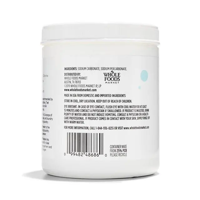 Alt view image 3 of 3 - 365 by Whole Foods Market Oxygen Whitening Powder Color-Safe Bleach Alternative 32 Ounce