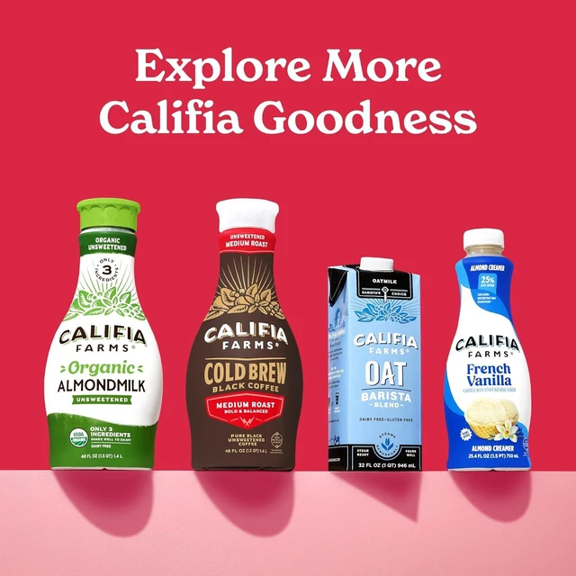 Alt view image 7 of 7 - Califia Farms Pure Black Medium Roast Cold Brew Coffee 48Oz, 100% Arabica, Plant Based, Vegan, Gluten Free, Non GMO, Sugar Free, Iced Coffee