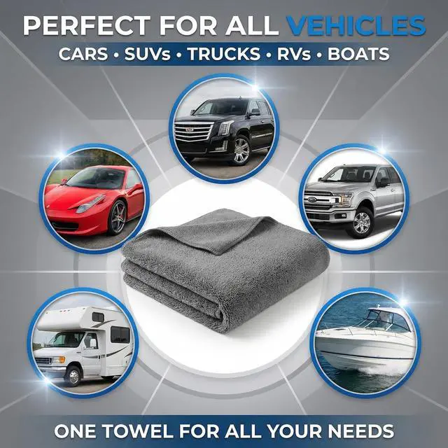 Alt view image 4 of 7 - 2 Pack Professional Large Microfiber Car Drying Towels 31x24 Inches, Scratch Free, Lint Free, Highly Absorbent, Quick Drying for Cars, Trucks, Boats, Detailing