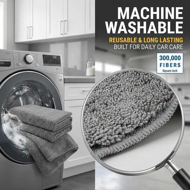 Alt view image 7 of 7 - 2 Pack Professional Large Microfiber Car Drying Towels 31x24 Inches, Scratch Free, Lint Free, Highly Absorbent, Quick Drying for Cars, Trucks, Boats, Detailing
