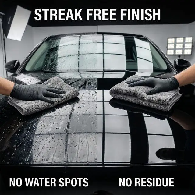 Alt view image 3 of 7 - 2 Pack Professional Large Microfiber Car Drying Towels 31x24 Inches, Scratch Free, Lint Free, Highly Absorbent, Quick Drying for Cars, Trucks, Boats, Detailing