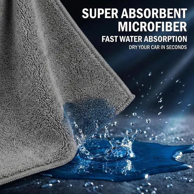 Alt view image 5 of 7 - 2 Pack Professional Large Microfiber Car Drying Towels 31x24 Inches, Scratch Free, Lint Free, Highly Absorbent, Quick Drying for Cars, Trucks, Boats, Detailing
