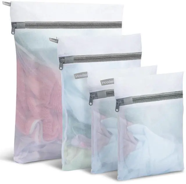 Main image of 4Pcs Mesh Laundry Bags for Delicates, Lingerie Wash Bags, Dorm Room Essentials (1 Large, 1 Medium, 2 Small)