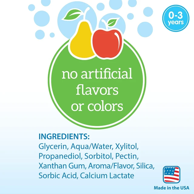 Alt view image 6 of 6 - Dr. Brown's Fluoride-Free Baby Toothpaste, Apple Pear, 1-Pack