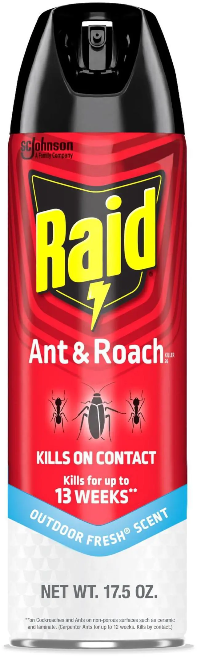 Main image of Raid Ant & Roach Killer Spray, 17.5 oz, Kills Listed Bugs, Keeps Killing for 13 Weeks, Outdoor Fresh Scent